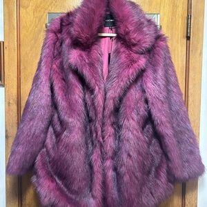 Fashion Nova Plush Teddy Jacket in Deep Purple